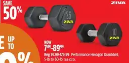 Canadian Tire Ziva Performance Hexagon Dumbbell offer