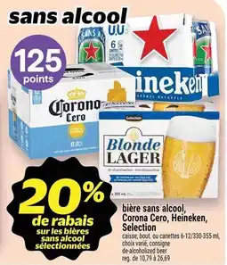 Metro bière sans alcool, Corona Cero, Heineken, Selection offer