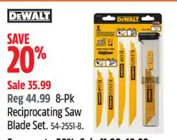 Canadian Tire DEWALT 8-Pk Reciprocating Saw Blade Set offer