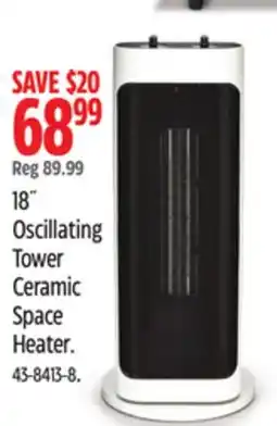 Canadian Tire 18 Oscillating Tower Ceramic Space Heater offer