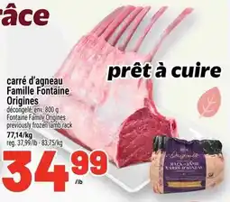 Metro Fontaine Family Origines carré d'agneau offer