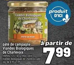 Metro Viandes Biologiques de Charlevoix pâté de poib offer