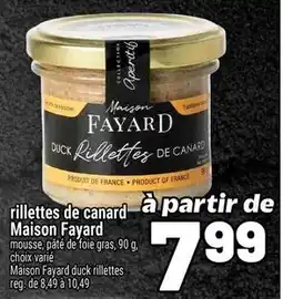 Metro Maison Fayard duck rillettes offer
