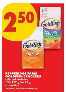 No Frills PEPPERIDGE FARM GOLDFISH CRACKERS, 156-227 g/6x28 g offer
