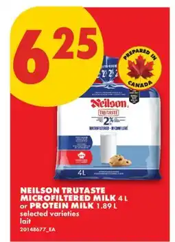 No Frills NEILSON TRUTASTE MICROFILTERED MILK, 4 L OR PROTEIN MILK, 1.89 L offer