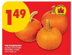 No Frills PIE PUMPKINS offer