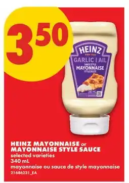 No Frills HEINZ MAYONNAISE or MAYONNAISE STYLE SAUCE offer