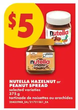 No Frills NUTELLA HAZELNUT or PEANUT SPREAD offer