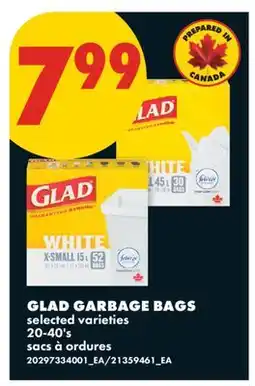 No Frills GLAD GARBAGE BAGS, 20-40'S offer