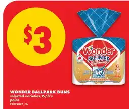 No Frills WONDER BALLPARK BUNS, 6/8'S offer