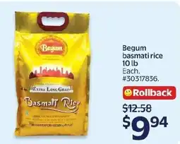 Walmart Begum basmati rice offer