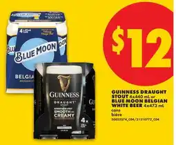No Frills GUINNESS DRAUGHT STOUT 4X440 ML OR BLUE MOON BELGIAN WHITE BEER 4X473 ML offer