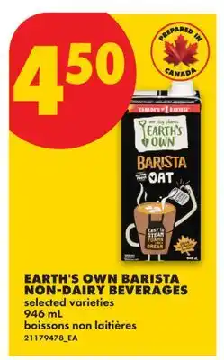 No Frills EARTH'S OWN BARISTA NON-DAIRY BEVERAGES offer