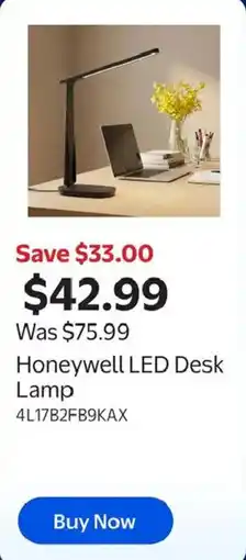 Walmart Honeywell led desk lamp offer