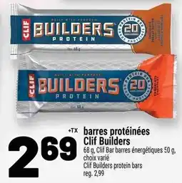 Metro Clif Builders protein bars offer