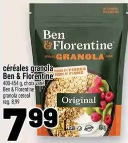 Metro Ben & Florentine granola offer