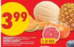 No Frills CANTALOUPE, PINEAPPLE product or FARMER'S MARKET RED GRAPEFRUIT product of South Africa offer