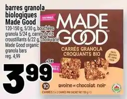 Metro Made Good barres granola biologiques offer