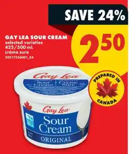 No Frills GAY LEA SOUR CREAM, 425/500 ML offer