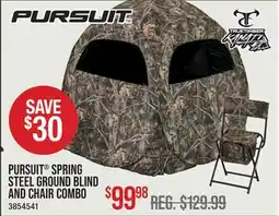 Cabela's PURSUIT SPRING STEEL GROUND BLIND AND CHAIR COMBO offer