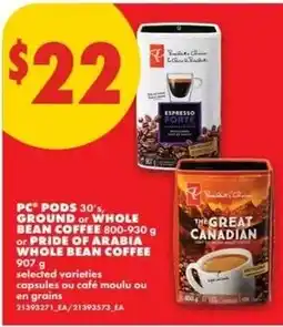 No Frills pc ground or whole bean coffee or pride of arabia whole bean coffee offer