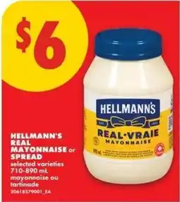 No Frills Hellmann's real mayonnaise or spread offer
