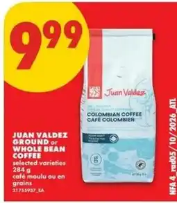 No Frills Juan Valdez ground or whole bean coffee offer