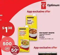 No Frills No Name broth offer
