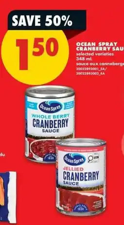 No Frills Ocean Spray cranberry sauce offer
