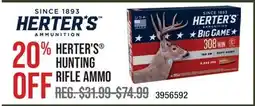 Cabela's HERTER'S HUNTING RIFLE AMMO offer