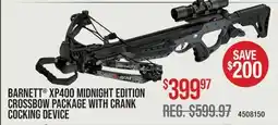 Cabela's BARNETT XP400 MIDNIGHT EDITION CROSSBOW PACKAGE WITH CRANK COCKING DEVICE offer