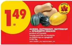 No Frills Acorn, Butternut, Buttercup or Spaghetti Squash offer
