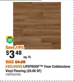 Home Depot EXCLUSIVE LIFEPROOF 7mm Cobblestone Vinyl Flooring (20.06 SF) offer