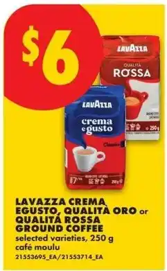 No Frills Lavazza crema e gusto, qualita oro or qualita rossa ground coffee offer