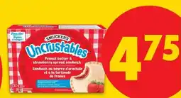 No Frills Smuckers Uncrustables peanut butter & strawberry spread sandwich offer