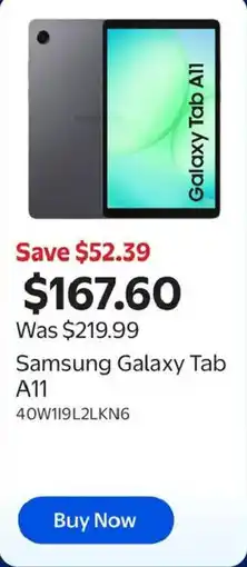 Walmart Samsung galaxy tab a11 offer