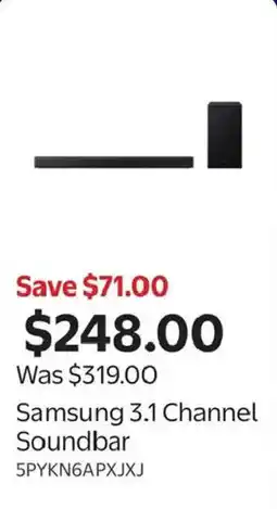 Walmart Samsung 3.1 Channel Soundbar offer