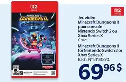 Walmart Minecraft Dungeons II for Nintendo Switch or Xbox Series X offer