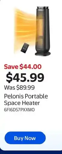 Walmart Pelonis Portable Space Heater 6FI6D57PXXM0 offer