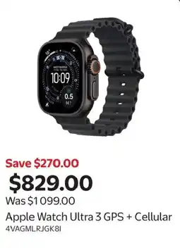 Walmart Apple Watch Ultra 3 GPS + Cellular offer