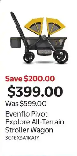 Walmart Evenflo Pivot Explore All-Terrain Stroller Wagon offer
