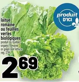 Metro organic romaine or green leaf lettuce offer