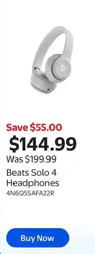 Walmart Beats beats solo 4 headphones offer