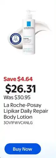Walmart La Roche-Posay Lipikar Daily Repair Body Lotion offer