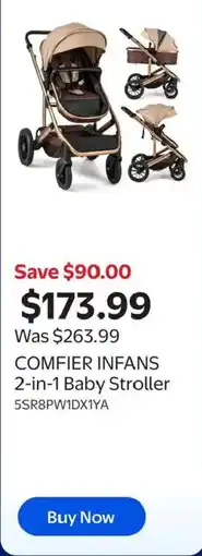Walmart Comfier Infans 2-in-1 Baby Stroller offer