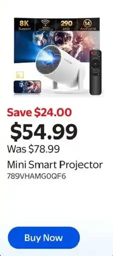 Walmart Mini Smart Projector 789VHAMG0QF6 offer