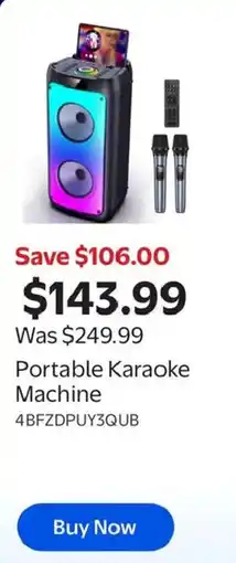 Walmart Portable Karaoke Machine offer