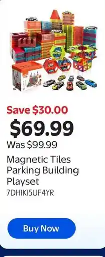 Walmart Magnetic Tiles Parking Building Playset offer