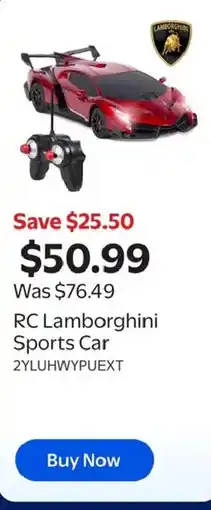 Walmart Lamborghini rc sports car offer