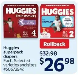 Walmart Huggies superpack diapers offer